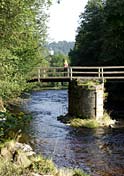 Ilzbrücke mit Blick auf das Schloß Fürsteneck, Flusslandschaft des Jahres