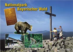 Nationalpark Bayerischer Wald mit Lusengipfel, Luchs und Bär, Hans-Eisenmann-Gedenktafel und Nationalpark-Informationshaus